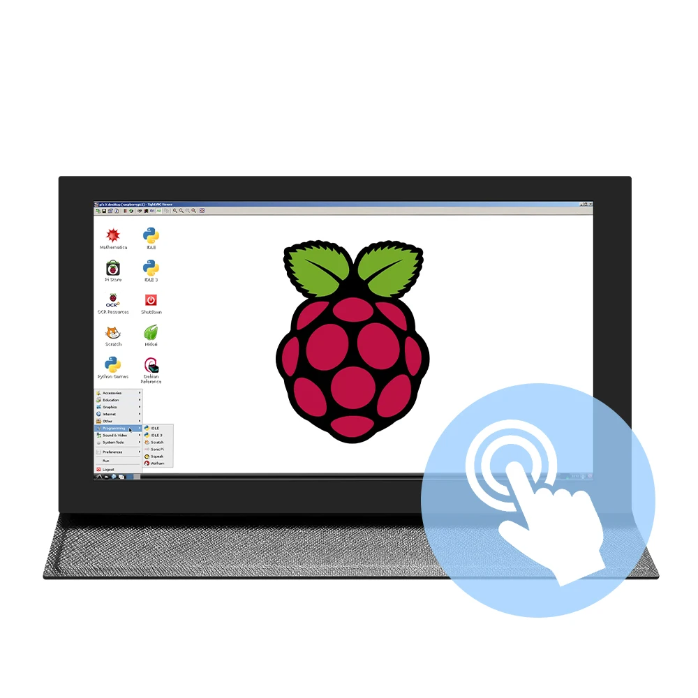 Imagem -04 - Monitor Portátil Ips Laptop Pontos de Toque Hdmi 1024x600 Lcdh Raspberry pi