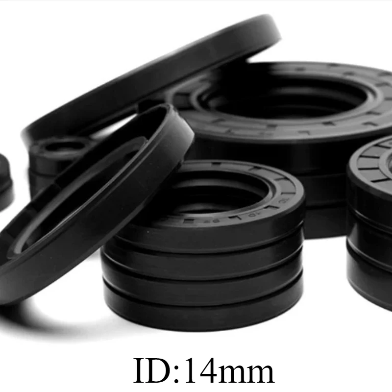 TC Type NBR Oil Seal, Rotary Shaft Seal with Metal Casing & Garter Spring, Sizes: 14×20×3, 14×20×5, 14×20×7, 14×21×7, 14×22×4