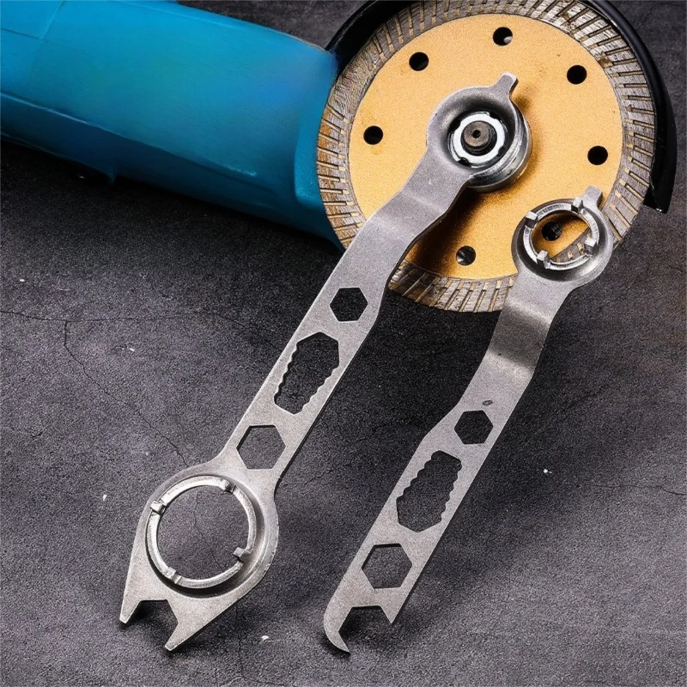 4 Claw Angle Grinder Wrench Steel Double Headed 6in1 Disassembly Power Tools Stable Clamping High Strength