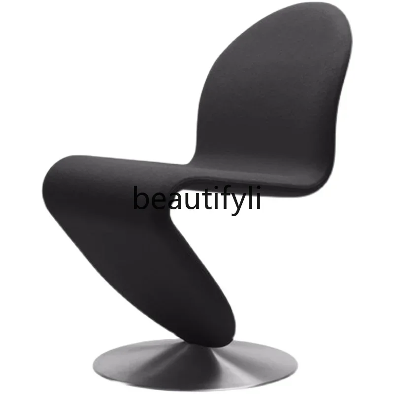 

Nordic designer creative special-shaped S-shaped light luxury backrest shape single leisure chair