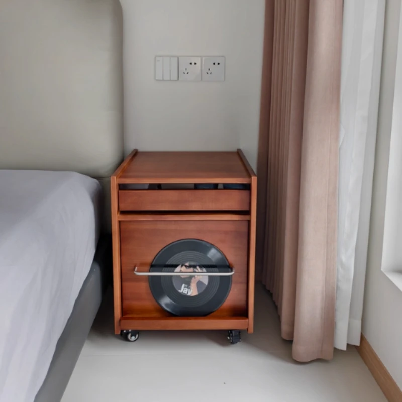 

Прикроватная тумба в стиле Баухаус из массива дерева, многоуровневый прикроватный столик для небольших помещений, современный органайзер для спальни с ящиками