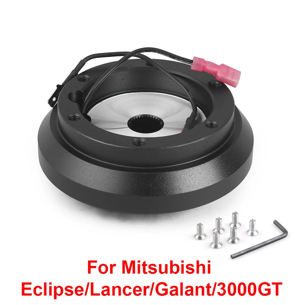 

Car Aluminum Steering Wheel Short Hub Adapter Kit Black For Mitsubishi Eclipse Lancer Galant 3000GT