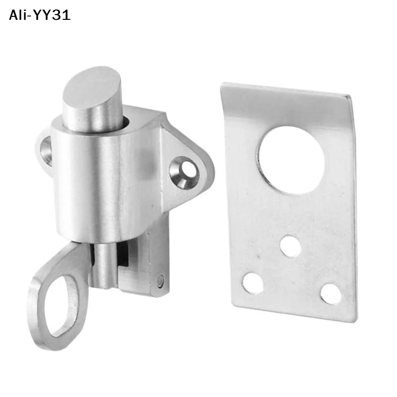 

【AW8】【Amn】1Pc Stainless Steel Pull Ring Spring Door Latch Lock Window Gate Anti-theft Security Sliding Self Bolt Home Hardware