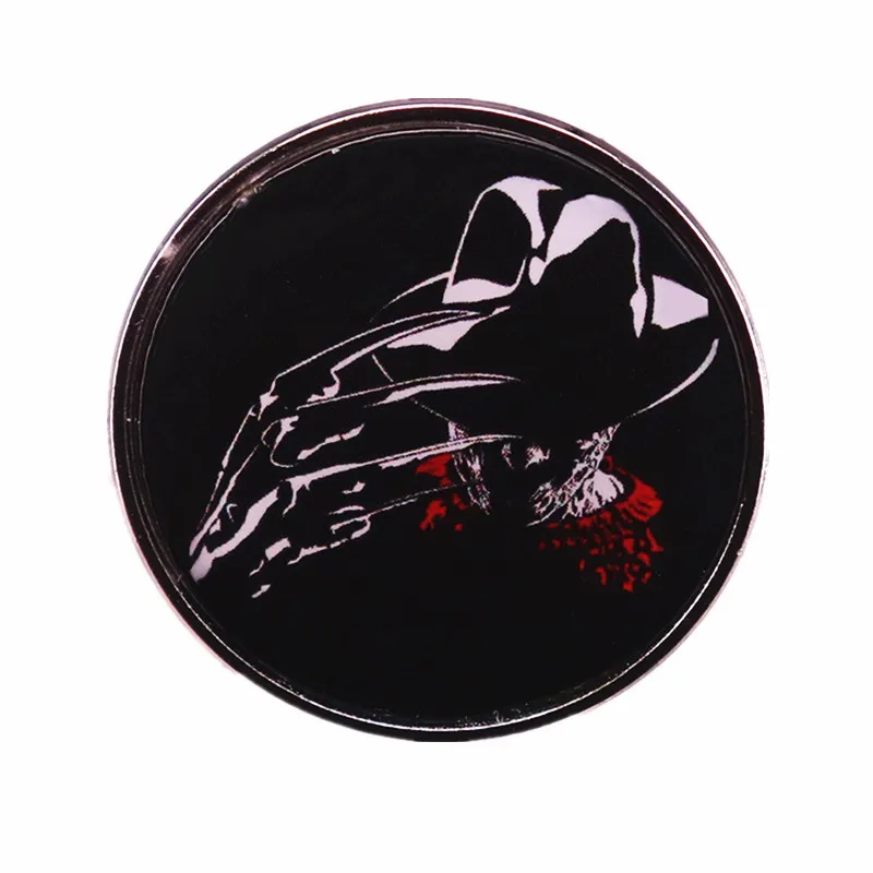 Horror Movie Killer Jason Freddy Brooch Thriller Movie Mashup Badge Halloween Fashion Accessory Pin