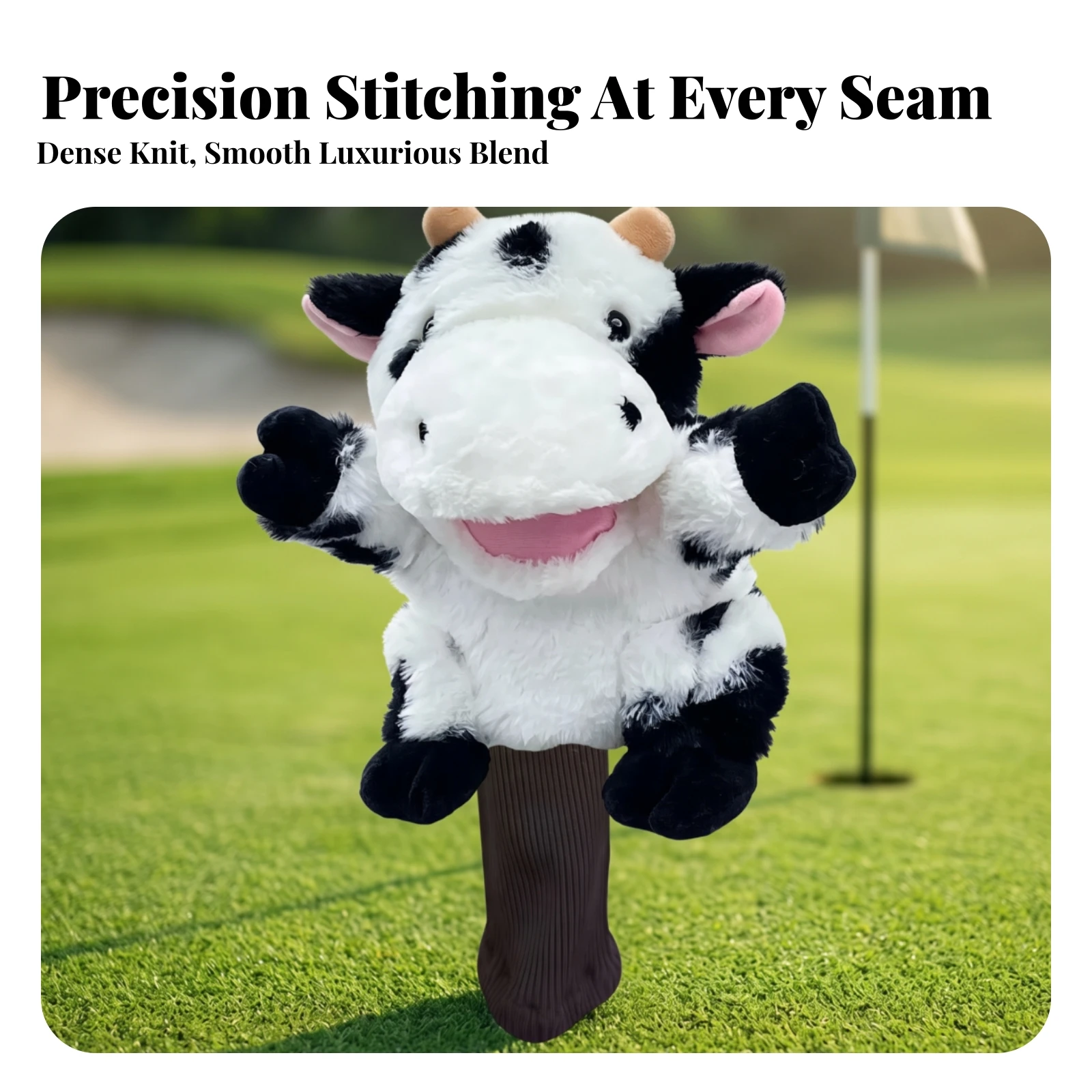 Driver Headcover with Knitted Sock Snug Soft Golf Headcover Golf Club Cover with Knit Sleeve Cute Adorable for Golfers