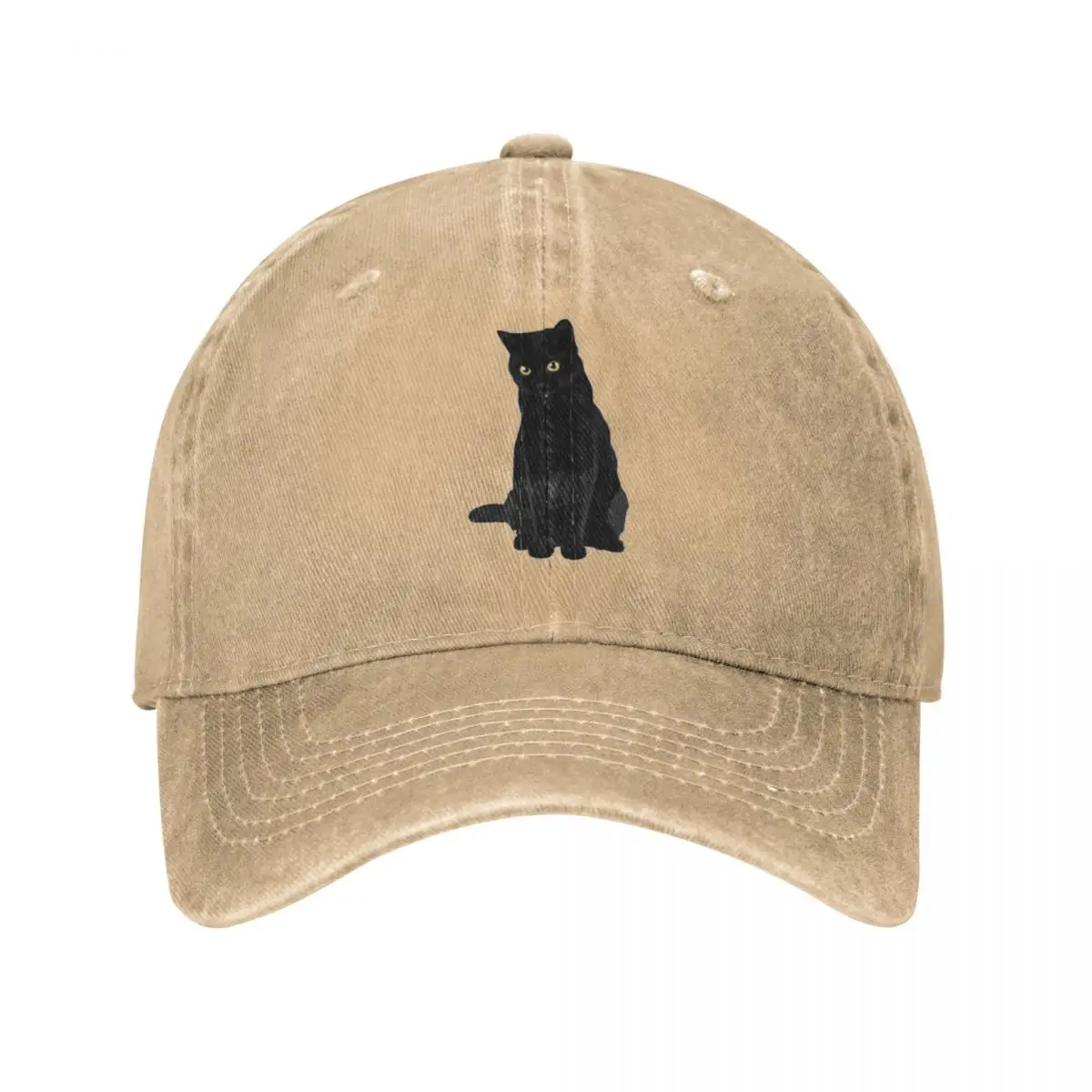 Black Cat Denim Baseball Cap Funny Animal Kpop Trucker Hat Spring Sun-Proof Unisex-Teens Cool Print Baseball Caps