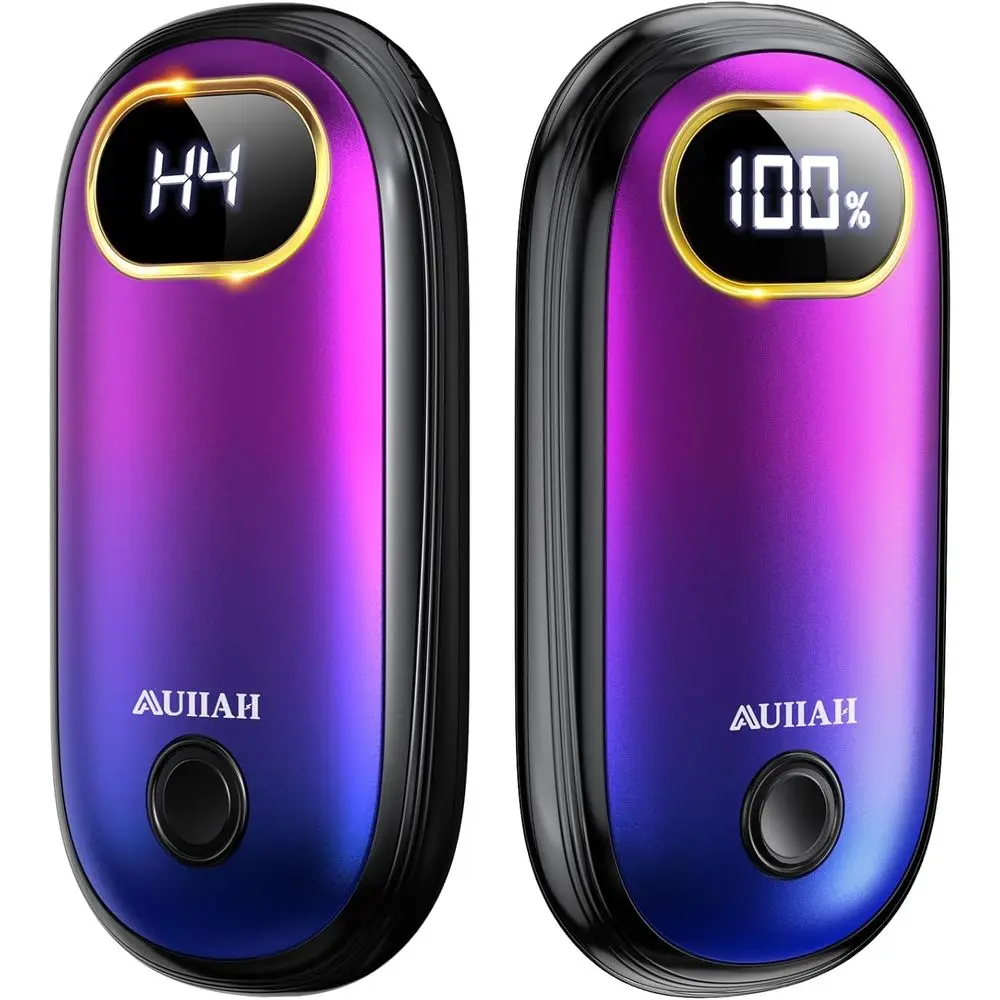 

2-Pack Rechargeable Electric Hand Warmers with Dual Heating, LED Display, and Flashlight - Ideal for Outdoor Activities and Cold