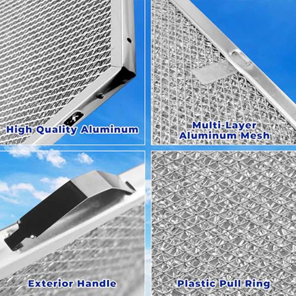 Grease Filter For Kitchen Aluminum Filter 11.75 for L X 11.25 W for X 0.38 H Range Hood Filter Grease Separation Technology