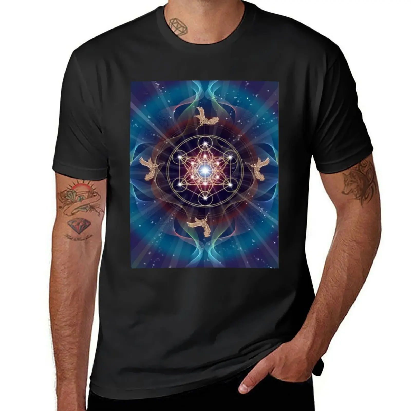 Metatron's Cube - Merkabah - Peace and Balance T-Shirt plus size tops quick drying fitted t shirts for men