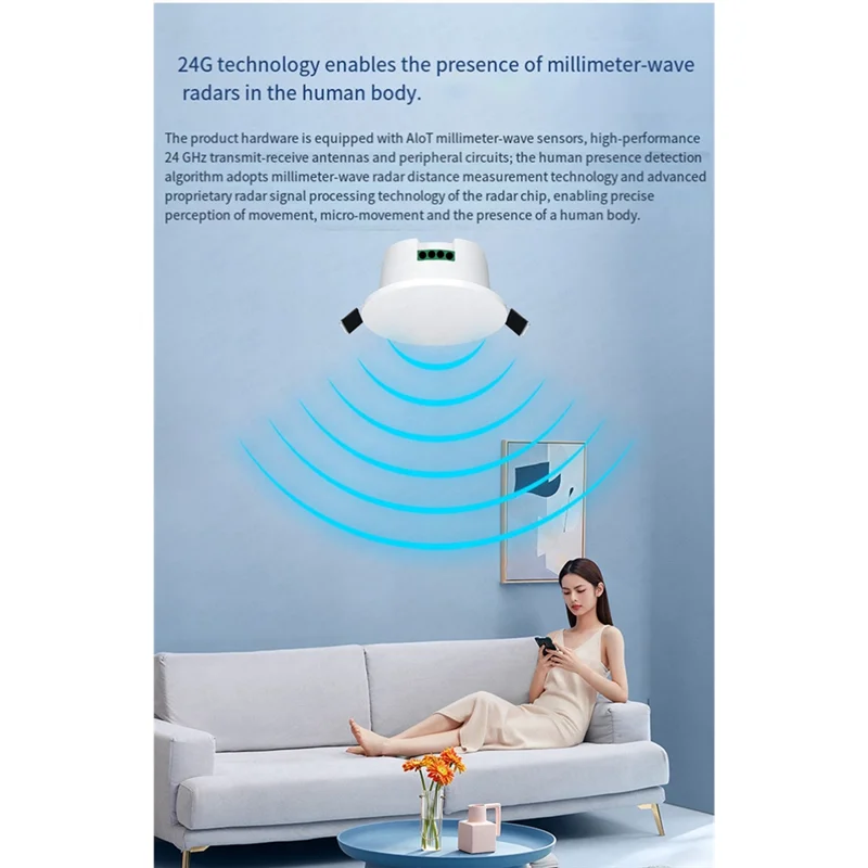 【Exklusiv!】Smart Human Presence Detector Decke PIR Hub 2-in-1-Funktion Radarerkennungssensor Photometrisch