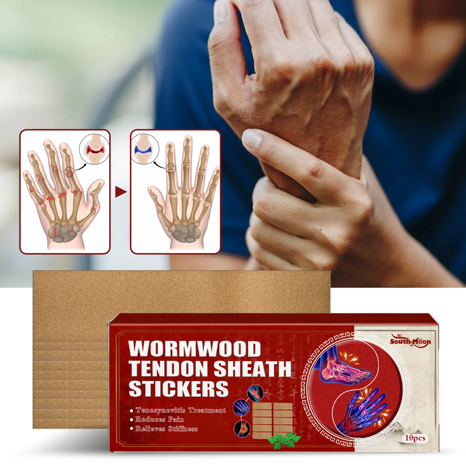 Mugwort tendon sheath patch relieves tendon sheath ointment, joint and hand pain, wrist relaxation, tendon sheath patch