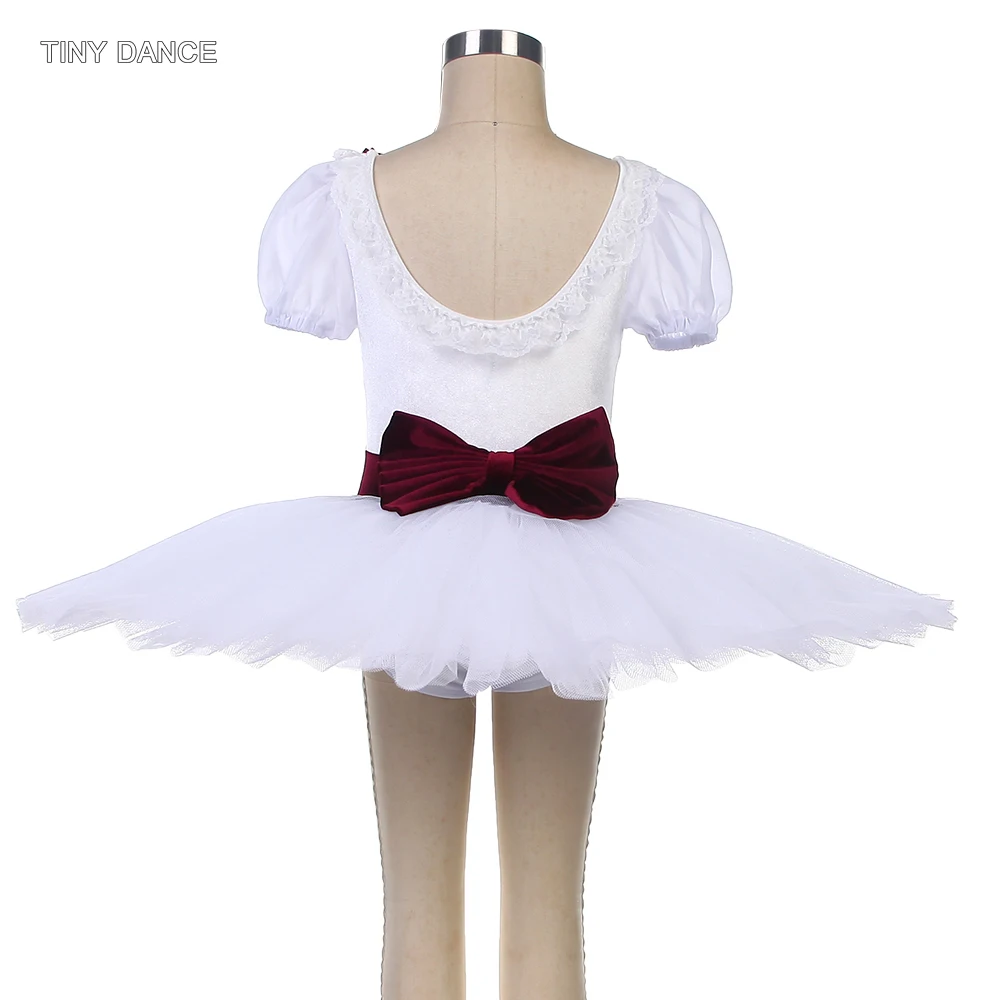 Girls Pre-Professional Short Sleeve Ballet Pancake Tutu Adult Ballerina Dance Costume Stage Wear Solo Performance Dress BLL596