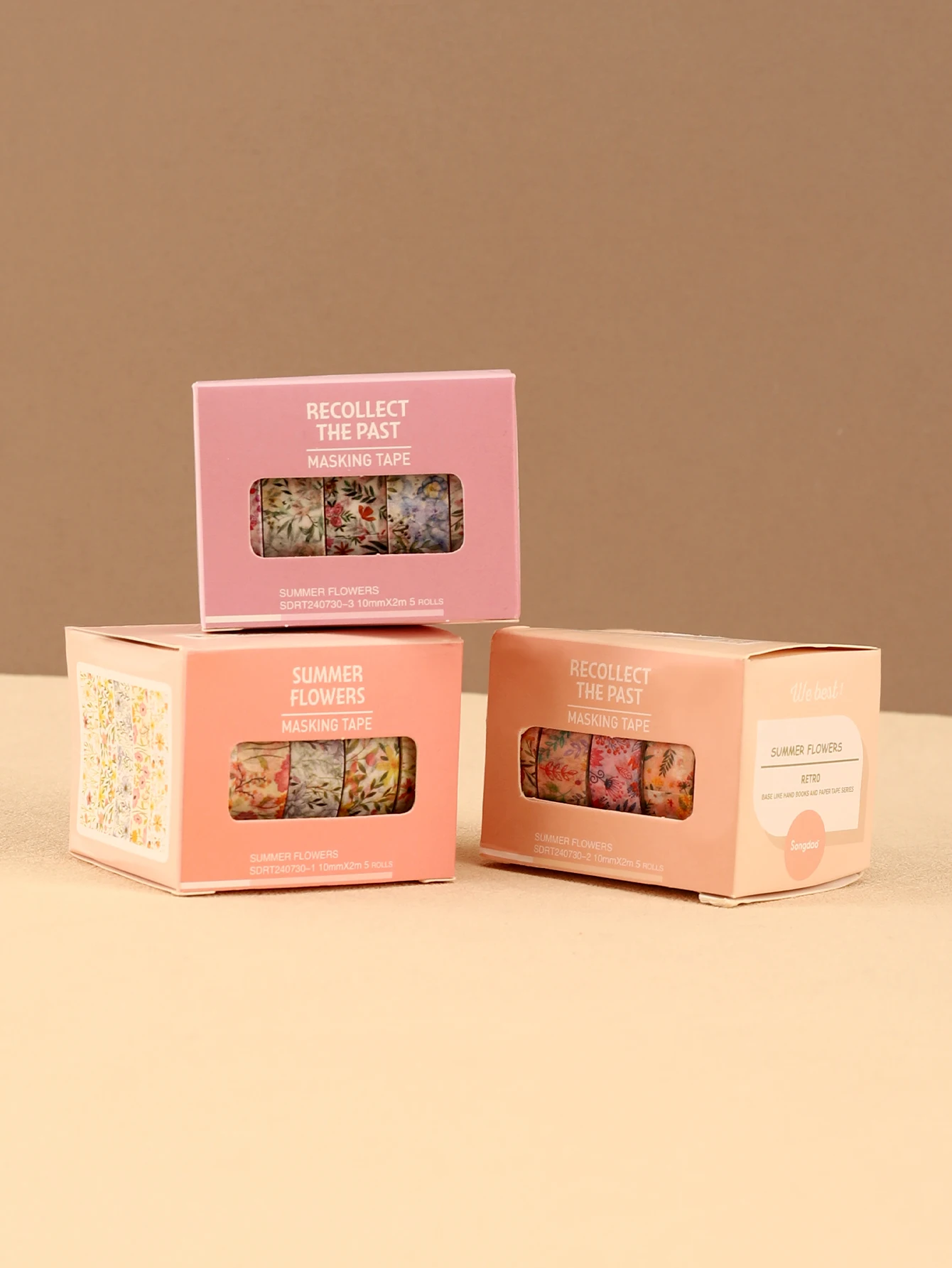 5 Rolls/Box Autumn Botanical Washi Tape Set Maple Leaf Berry Pattern for Journaling Scrapbooking Planner Collage Crafts