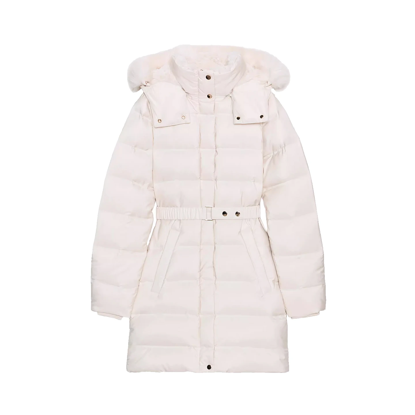 Faionable opstaande kraag met capuchon Jaet dames winter nieuwe collectie Z 2025, ritssluiting, normale dunne ort jas