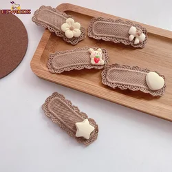 2pcs/set Children Girls Hair Clips Lace Bear Bows Headbands for Female Women Hairpins Kids Hair Barrettes Accessories