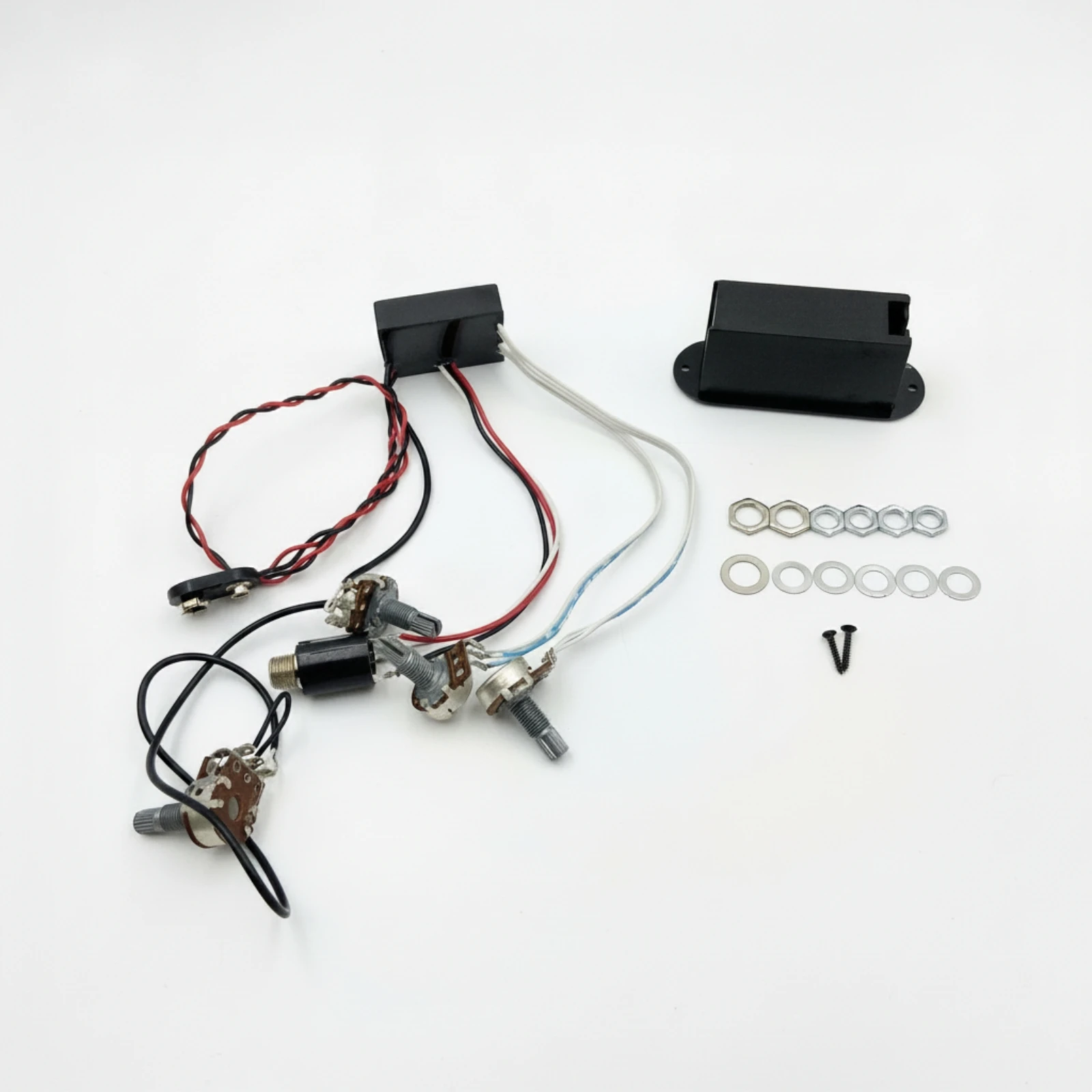 Pickup Wiring Assembly Prewired Guitar Wiring Kit with Battery Box Electronics Noise Reducing Premium Quality for Guitarists