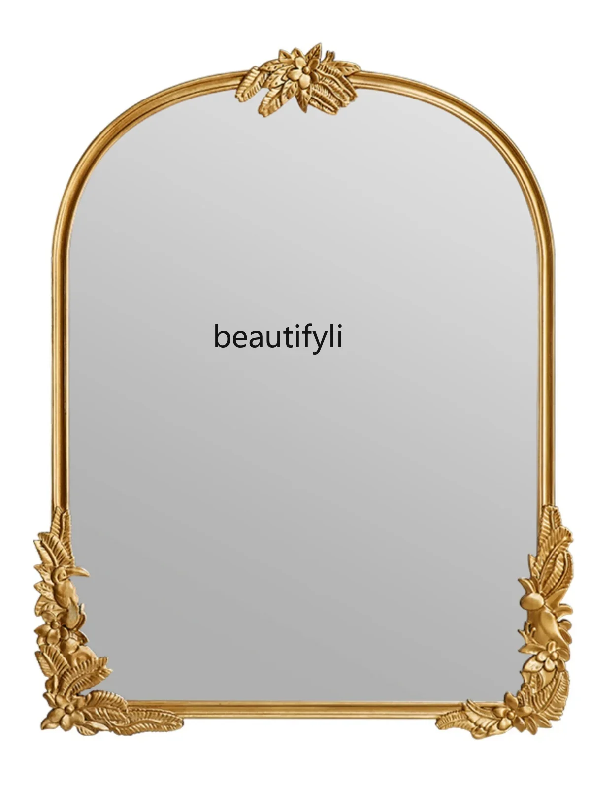 

French Cosmetic Mirror Wall-Mounted Mirror Bathroom Wall-Mounted Retro American Smart Mirror with Light Defogging