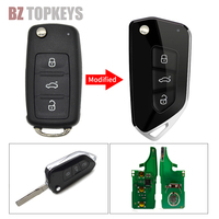 Modified upgrade flip car key ID48 Chip 5K0837202AD 434Mhz for VW Passat Tiguan Polo Seat Beetle Golf folding remote key fob