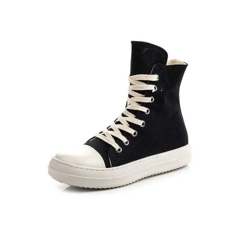 High-top Shoes for Men and Women Couples Thick-soled Canvas Shoes for Fall/winter 2024 New Wild Student Casual Shoes Tide