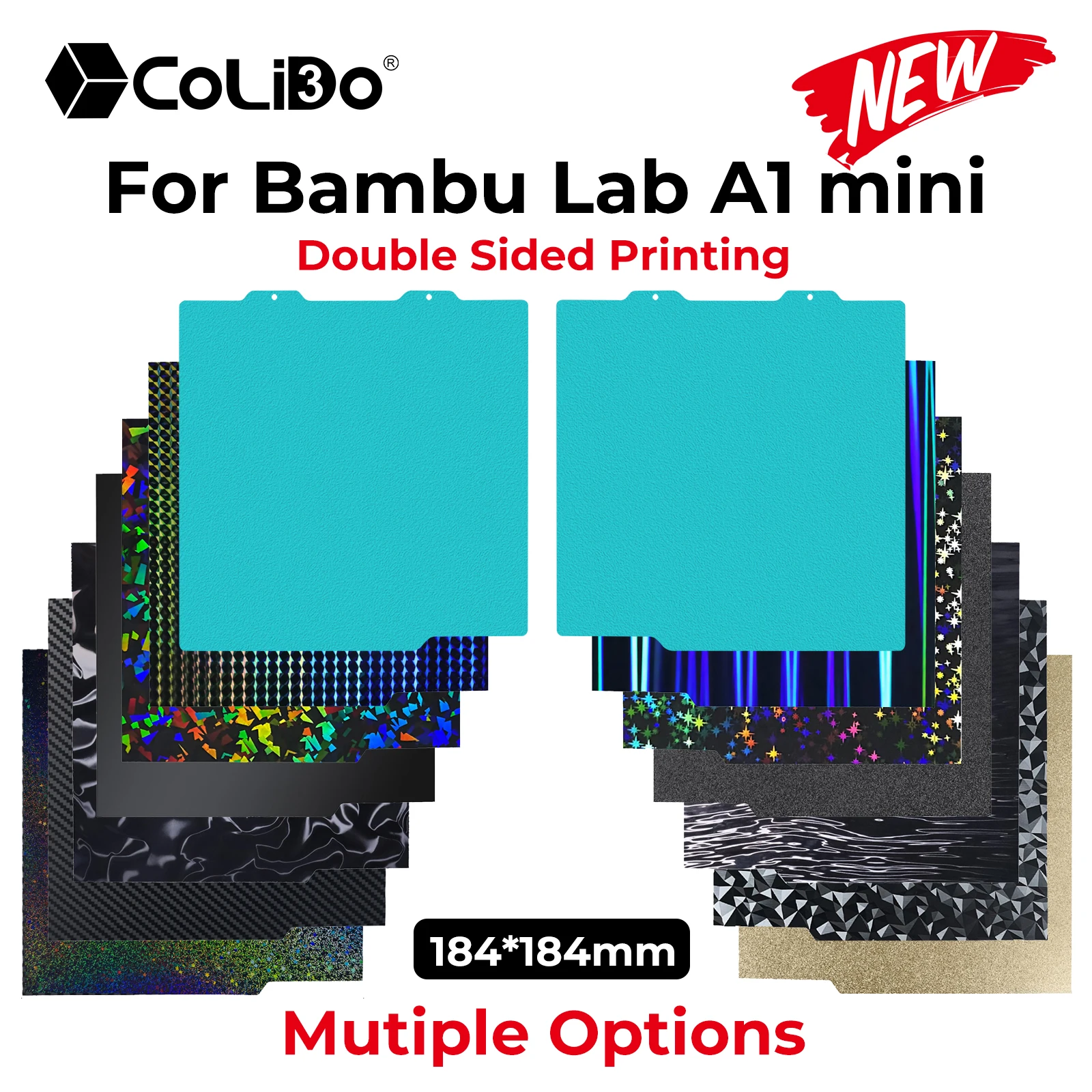 

PEI Plate For bambu lab a1 mini Build Plate 184x184mm Cold Plate Spring Steel Sheet PET PEO H1H Sheet for bambulab a1 mini Bed