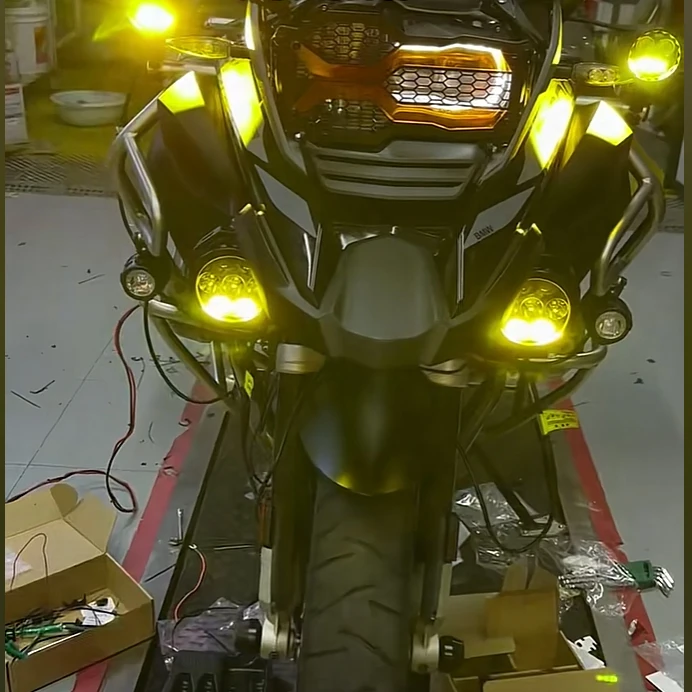 Ferei 120W IPX8 LED Motorcycle Headlight 11800 Lumens High Power Auxiliary Fog Lights for B MW R1250/1300 GS Adventure 12V Front