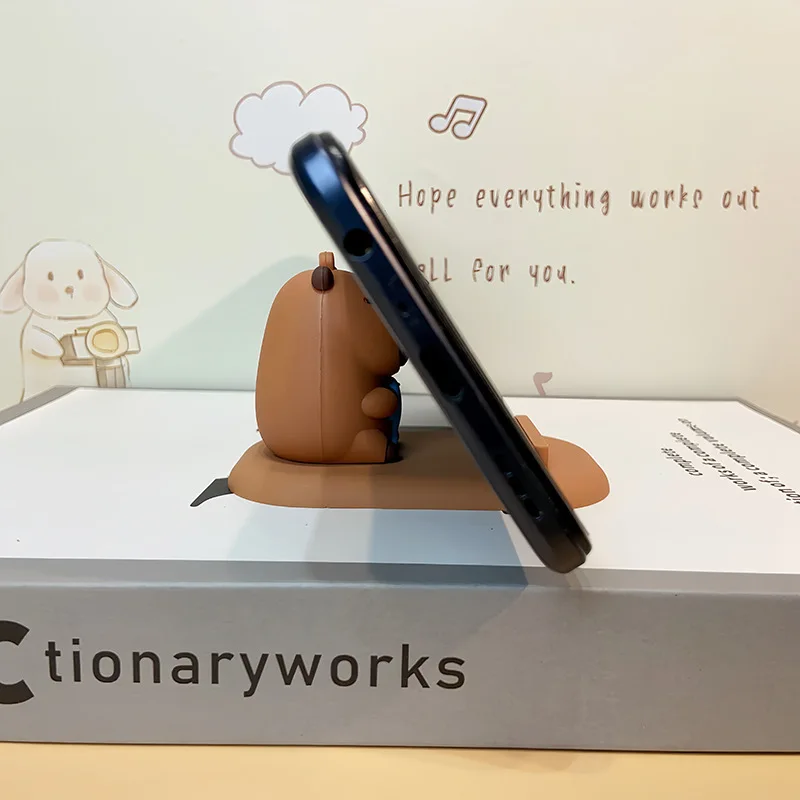 Ctionaryworks Capybara Phone Stand Cartoon Cute Capybara Figurine Desktop Decoration Lazy Holder Creative Decor Gift For Home