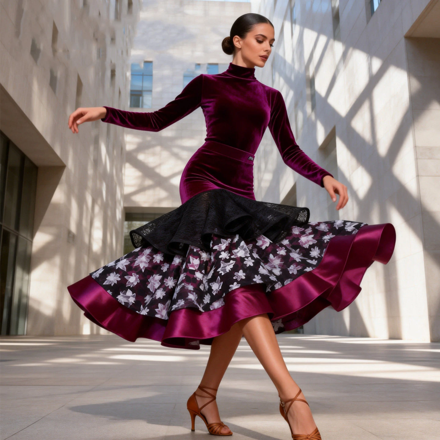 

Индивидуальный пошив: Костюмы для выступлений по вальсу, современная одежда, пышная юбка, платье для бальных танцев, тренировочная одежда DN23028