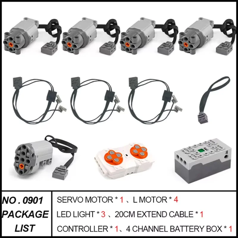 MOULD KING Technical Power Functions High Speed Servo L M Motor And Led Light Compatibler With LEGO 20086 20001 42083 42056