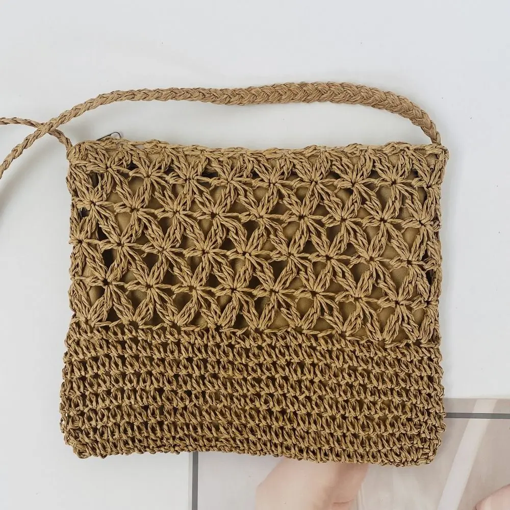 Tkane torby Ręcznie robione torebki z dzianiny ze słomy Modne puste torby kurierskie Bohemia Beach Torba na ramię Crossbody