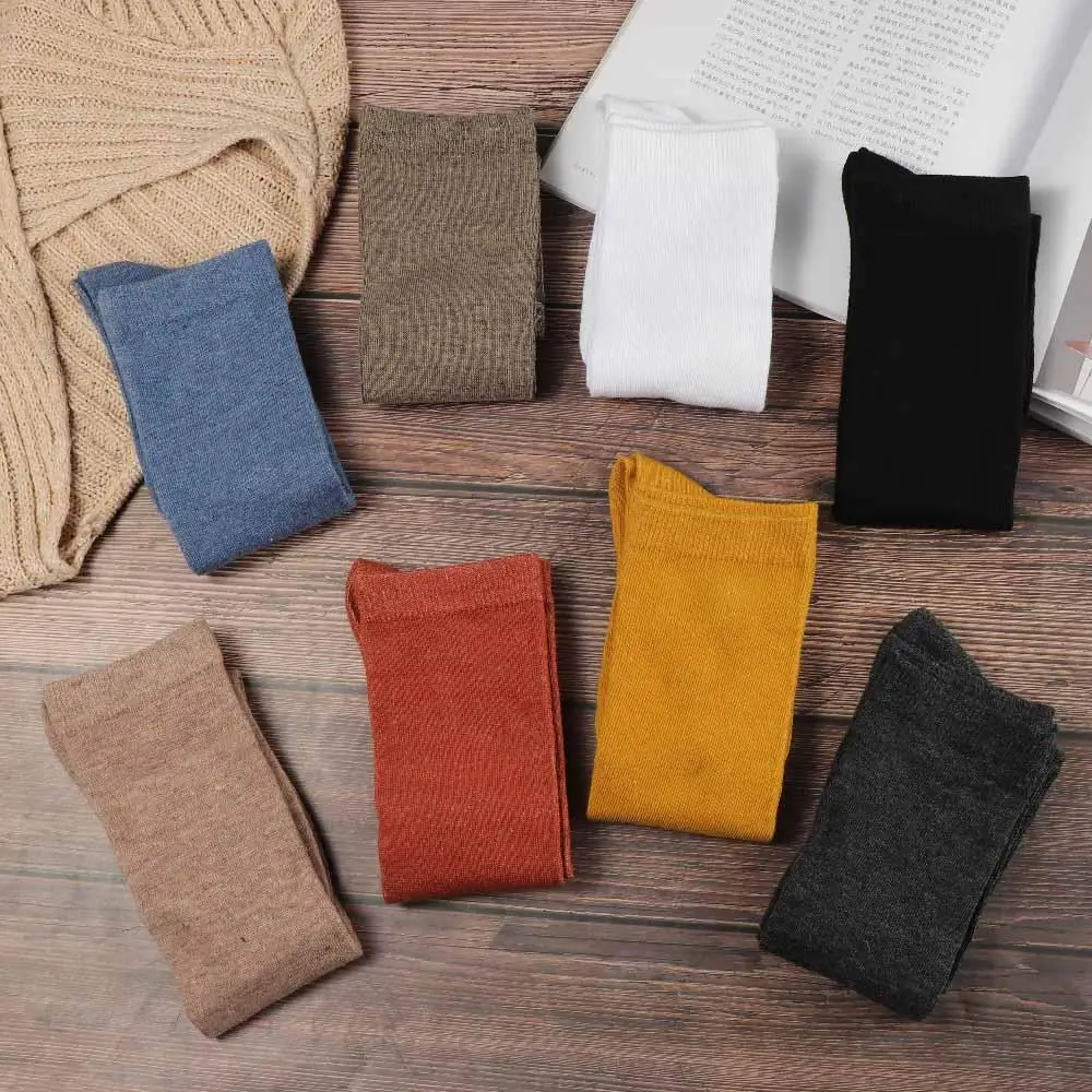 دافئ الرياضة طالب القطن بلون JK النساء جوارب جوارب طويلة إلى الركب الجوارب العجل جورب #3