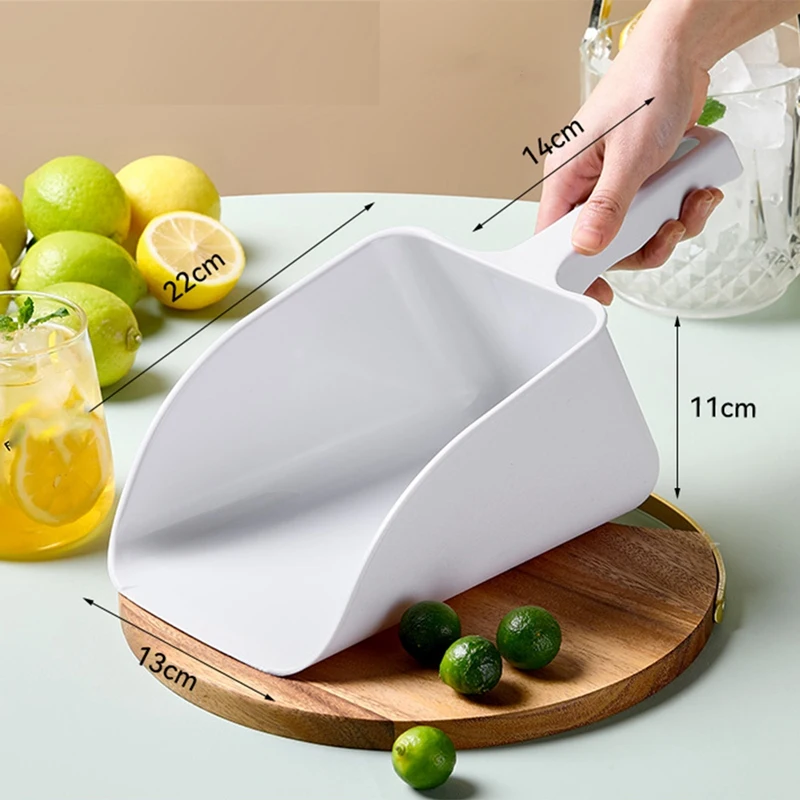 Pala de hielo integrada para alimentos, pala de plástico para azúcar, harina, granos, nueces, frutos secos, semillas de melón, supermercado, pala de arroz, 1 Uds.