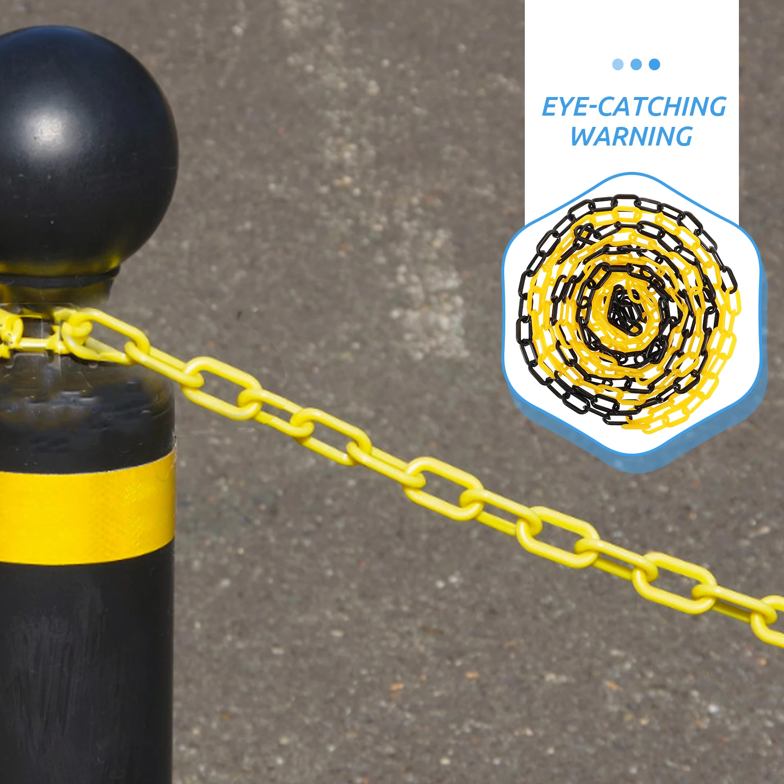 Plastic Protective Chains 5m Black Yellow Safety Barrier for Parking Lot Crowd Control Caution Traffic Guardrail