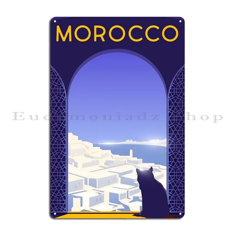Morocco Metal Plaque Poster Bar Cave Designer Rusty Wall Decor Mural Tin Sign Poster
