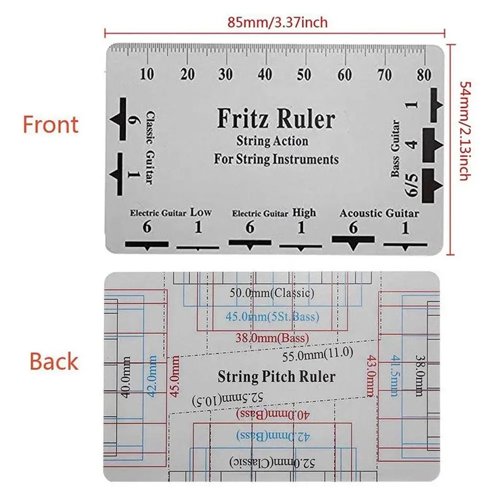 Guitar Neck Notched Straight Edge Luthiers Tool with String Action Ruler Gauge For Gibson For Fender Electric Guitar