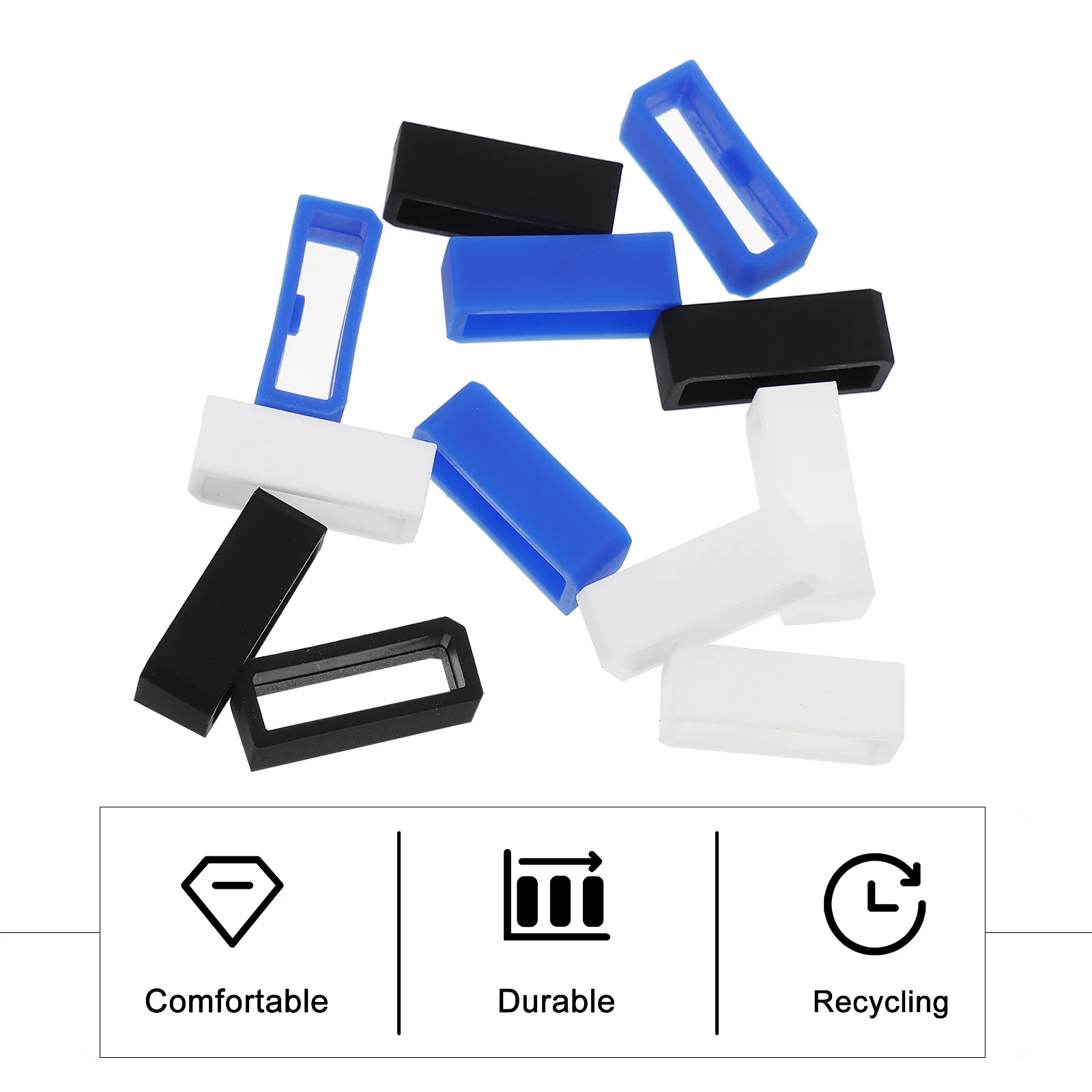 

12pcs Watchb Silicone Loop Strap Accessories Lightweight Secure Wristb Smooth Surface Durable Premium Material Prevent
