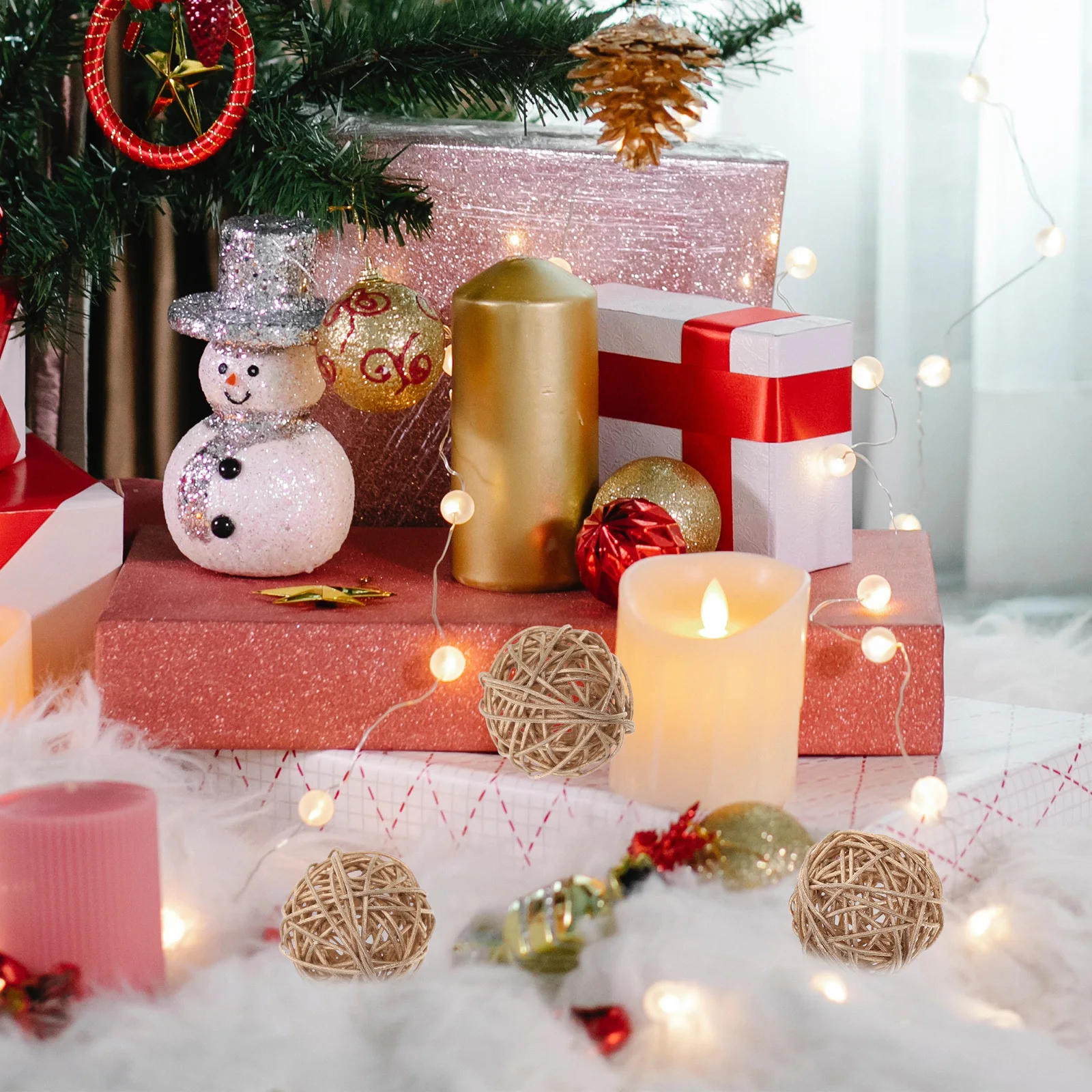 

10Pcs Wicker Rattan Balls Aromatherapy Decorative Vine Spheres Table Vase Fillers Home Office Fragrance Diffuser Rustic Bowl