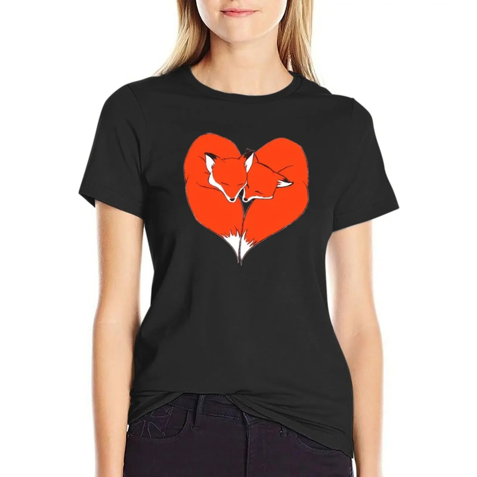 

Foxes Mate for Life T-Shirt funnys kawaii clothes anime clothes for woman