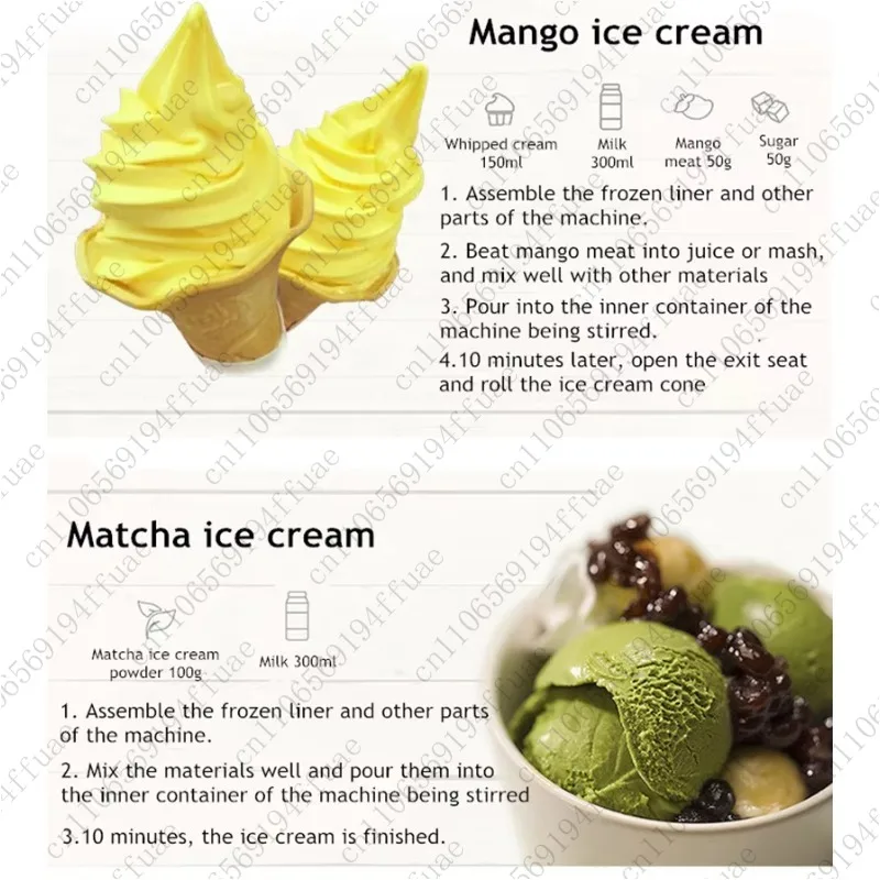 Home Soft-Serve Ice Cream Maker Compact Manual Plastic DIY Ice Cream Maker Home Kitchen Simple Ice Cream Maker