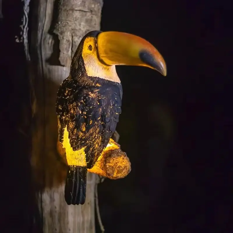 

Настенный светильник с большим ртом и птицей, украшение сада, пейзаж, Тукан, ресторан, коридор, украшение для дома, прикроватная лампа, ежедневное освещение