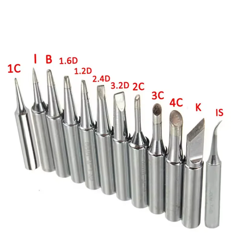 Zestaw 12 szt. miedzianych końcówek lutowniczych 33mm 900M-T do stacji lutowniczych I B C D K do stacji lutowniczych 936 937 938 969 8586 852D