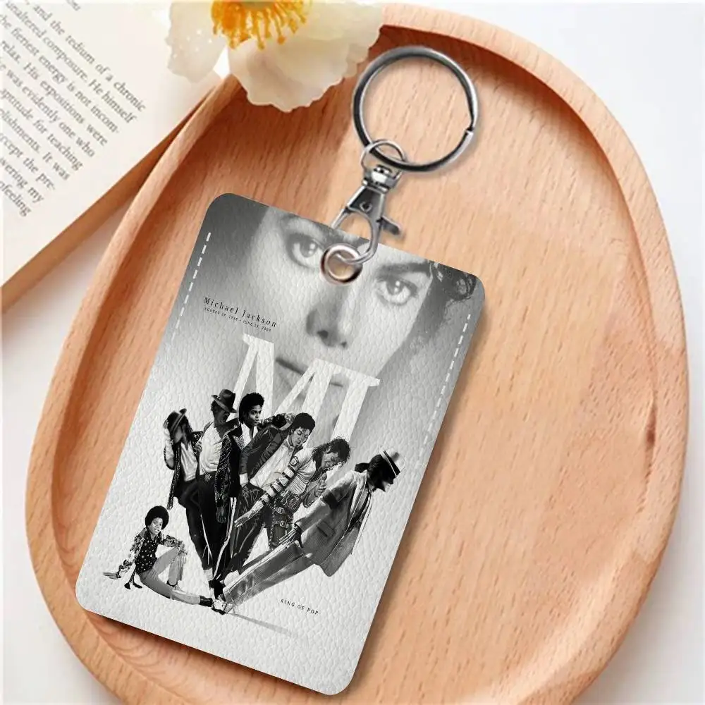 Singer M-Michael J-Jackson Holder Keychain With Keychain For Access Card Bus Pass & Card Credit ID Bank Card Protective Case