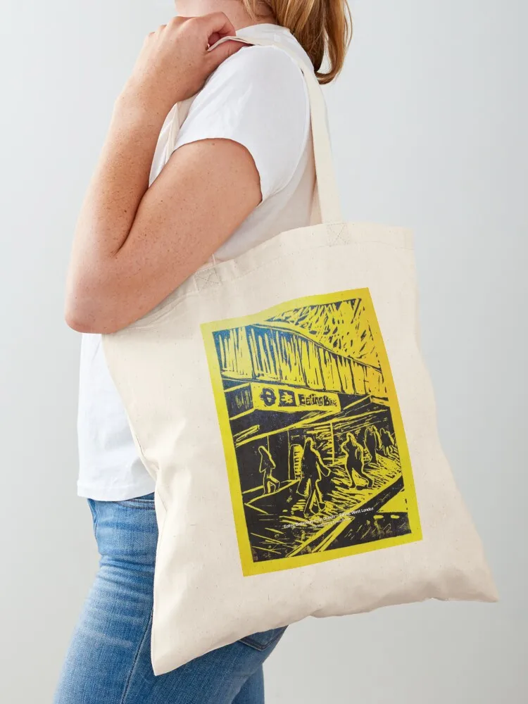 

Ealing Broadway Station, London - Linoprint Tote Bag cloth bag woman canvas bags shopping trolley bag Customizable tote
