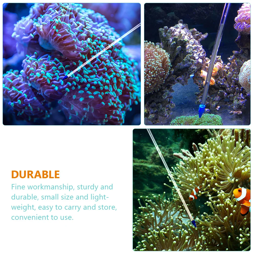 2Pcs Aquarium Coral Feeder Tube Fine Craftsmanship Silicone Glass Fish Tank Feeding Tool for Liquid Phytoplankton Supply