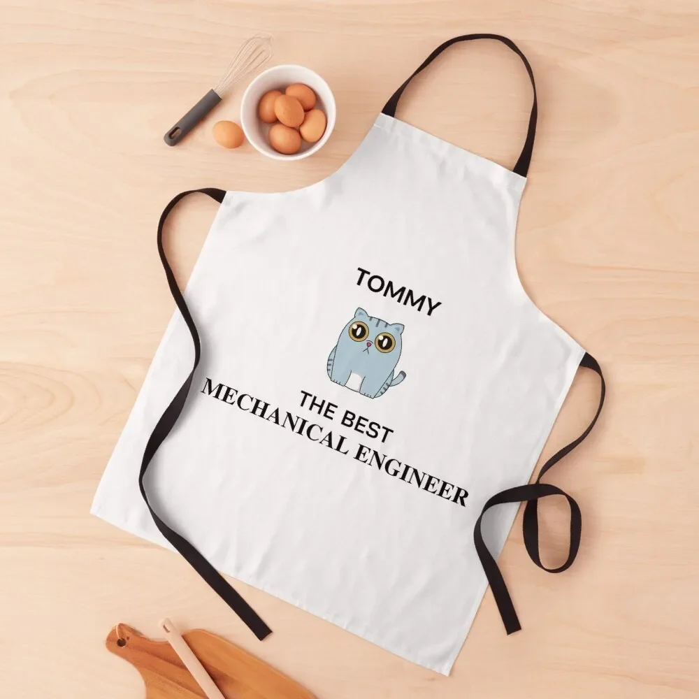 Mechanical engineer cat cute Apron Waterproof Chef Uniform For Men Home Cleaning Apron