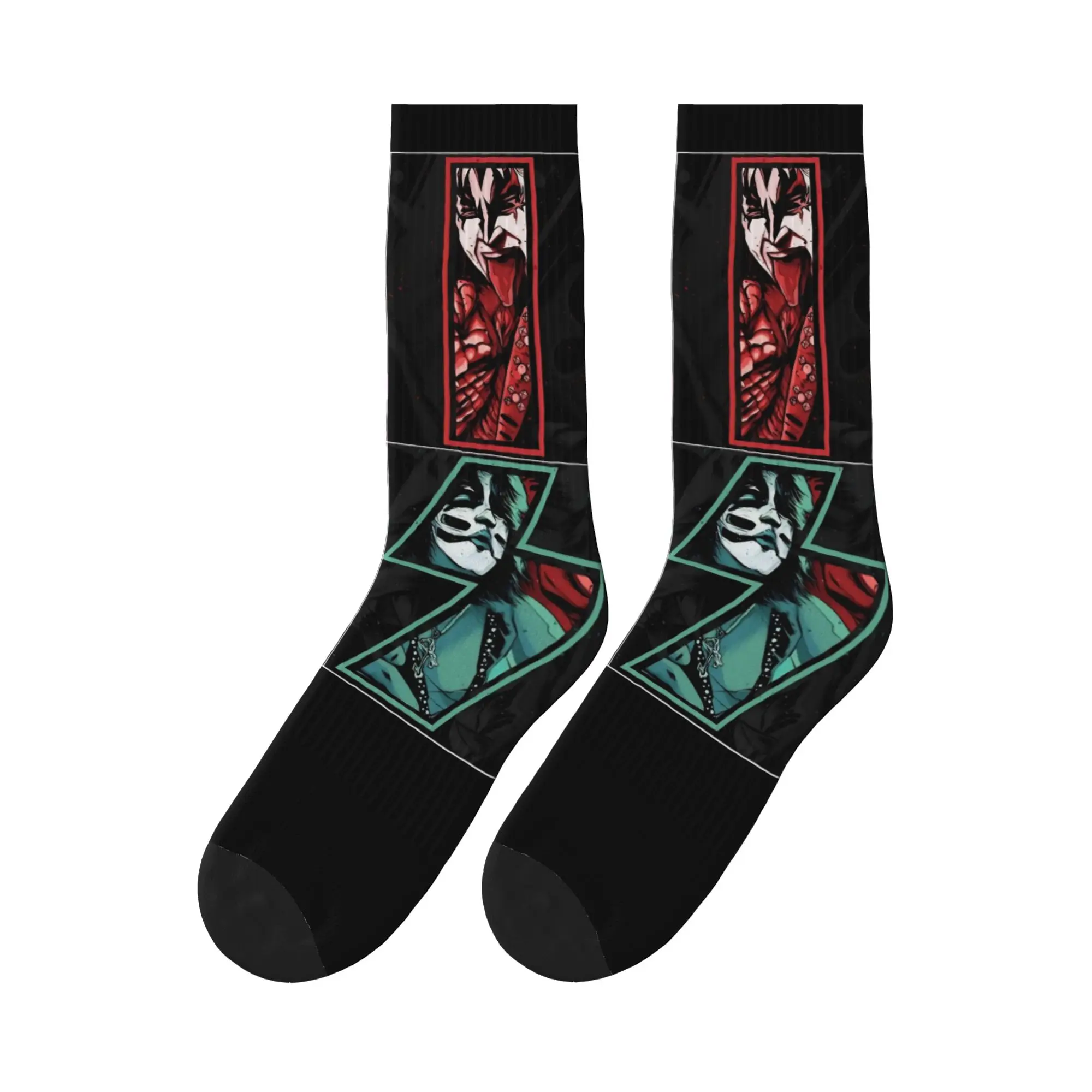

Kiss Metal Band Rock Socks Graphic Stockings Non Slip Men Socks Warm Soft Autumn Harajuku Climbing Socks