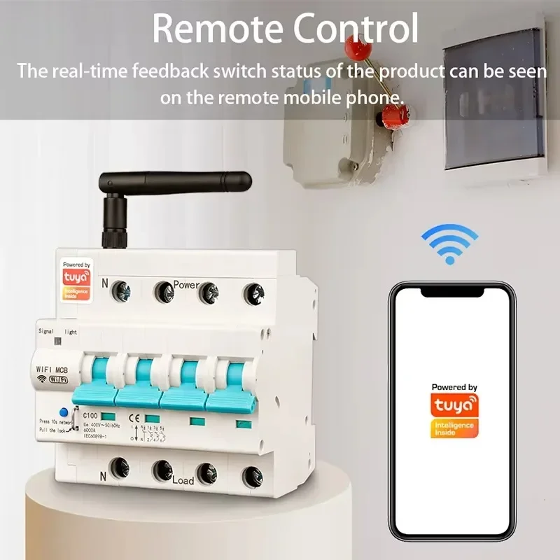 Works with Tuya Wifi Circuit Breaker Interruptor Smart Life Timer Voice Remote Control Automatic Intelligent Switch Alice