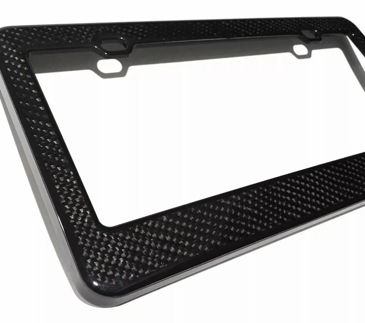 Car With 3K Twill Universal Real Carbon Fiber License Plate Holder Frame