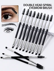 Eyebrow Brush Eyelash Comb makeup brushes Dual Ended Angled brush Spoolie brush 2 in 1 Lash eyebrow brush set makeup tool
