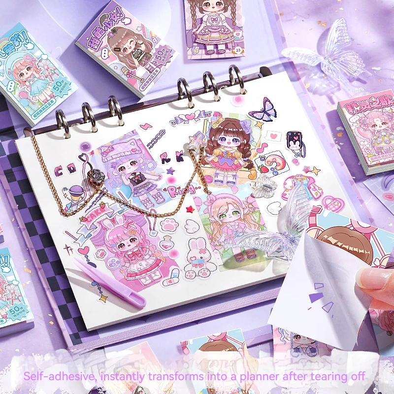 

Книга-наклейка с героями мультфильмов, капибара/принцесса/милый питомец, сделай сам, нарядная мини-карманная портативная наклейка, корейские канцелярские принадлежности, набор детских наклеек