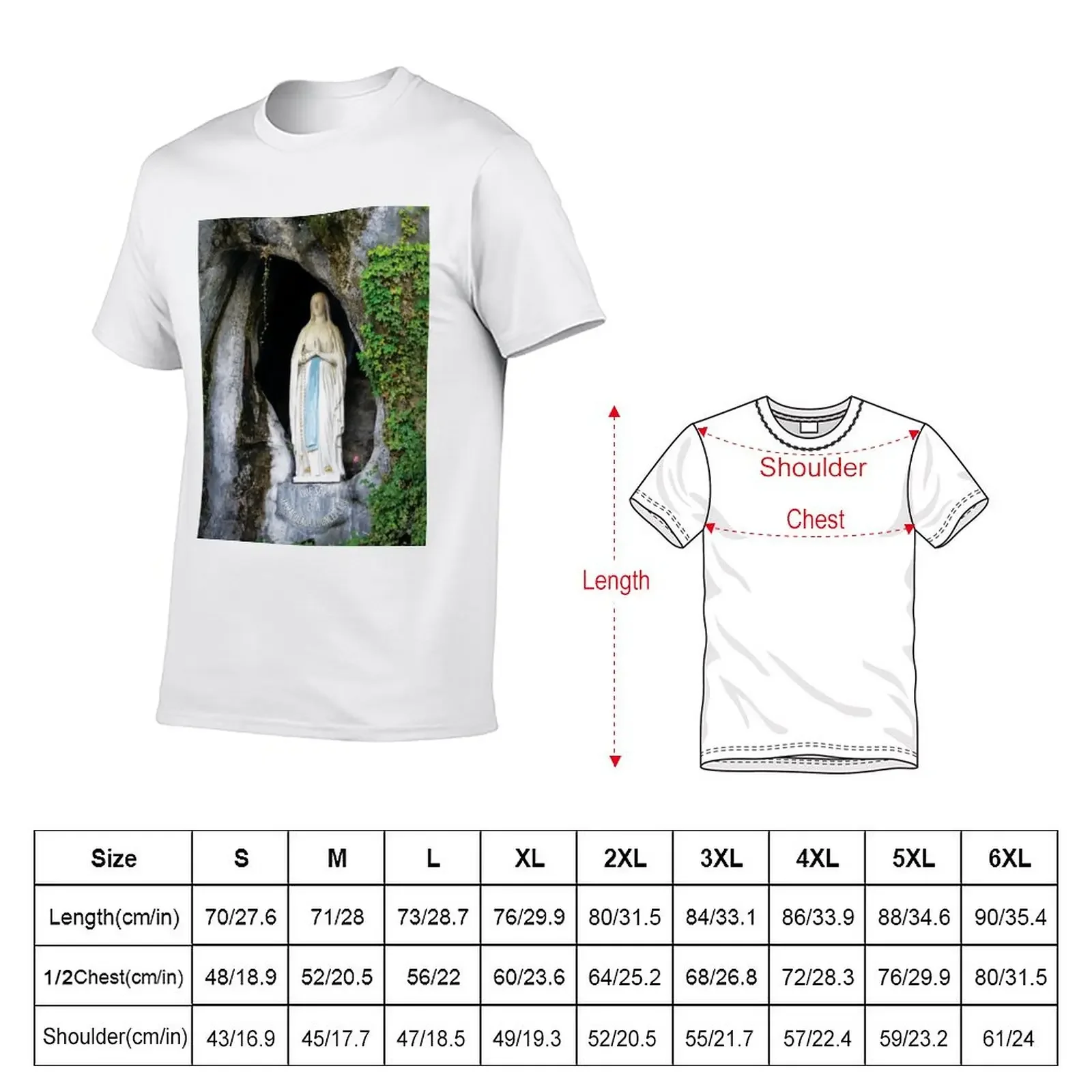 Our Lady of Lourdes T-Shirt plus size clothes vintage graphic tee kawaii clothes anime clothes men t shirt